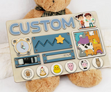 Personalized Cute Farm Board, Custom Busy Board For Toddlers,Kids, Wooden Toys, Baby Gifts, Birthday Gift V2